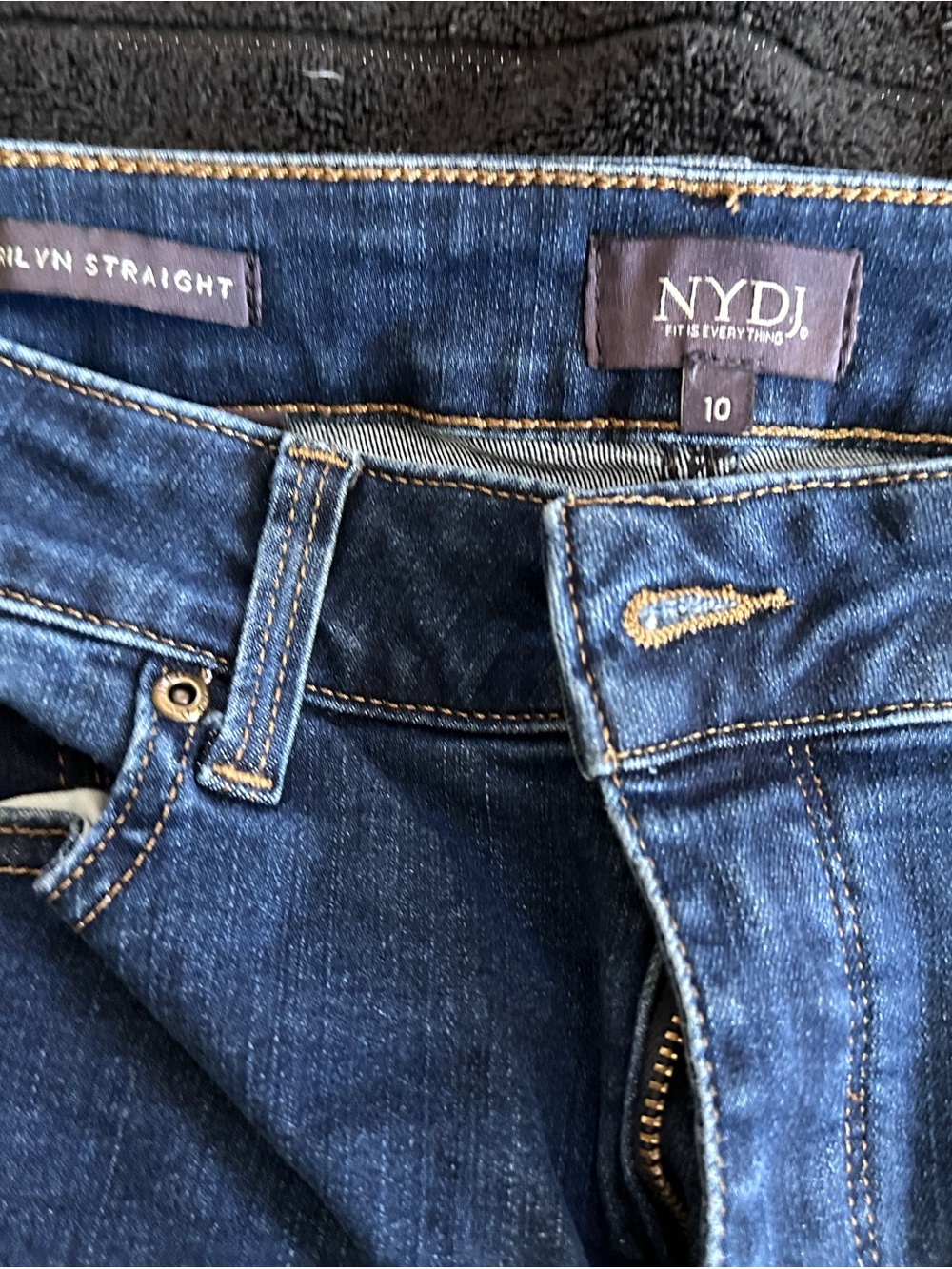 NYDJ Women's Dark Blue Straight-Leg Jeans